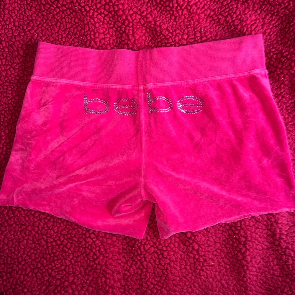 custom y2k velour bebe shorts